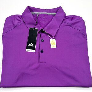 Adidas Ultimate 365 L Purple Performance Golf Polo Short Sleeve Climacool NEW